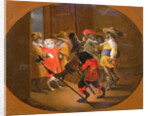 Monkeys disguised as soldiers, bringing them to a cat officer by David the Younger Teniers