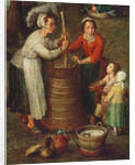 Country Life, detail of peasants churning milk by Jan the Elder Brueghel