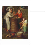 Country Life, detail of peasants churning milk by Jan the Elder Brueghel