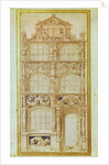 Proposal for the facade of a three-story house and a gable by Hans Holbein the Younger