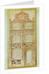Proposal for the facade of a three-story house and a gable by Hans Holbein the Younger