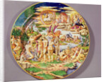 Large platter depicting the Judgement of Paris, made at the Atelier de Faenza by Raphael