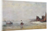 Fisherman in Villerville, Low Tide by Eugene Louis Boudin