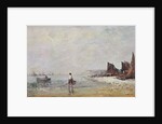 Fisherman in Villerville, Low Tide by Eugene Louis Boudin