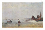 Fisherman in Villerville, Low Tide by Eugene Louis Boudin