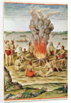 Admiranta Narratio, the Celebration of a Victory around a Fire, 1585-88 by Theodor de Bry