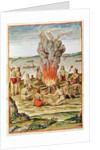 Admiranta Narratio, the Celebration of a Victory around a Fire, 1585-88 by Theodor de Bry