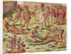 Navigatio in Brasiliam Americae, Immolation of a Barbarian, 1563 by Theodor de Bry