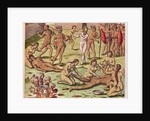 Navigatio in Brasiliam Americae, Immolation of a Barbarian, 1563 by Theodor de Bry