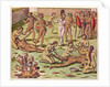 Navigatio in Brasiliam Americae, Immolation of a Barbarian, 1563 by Theodor de Bry