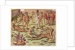Navigatio in Brasiliam Americae, Immolation of a Barbarian, 1563 by Theodor de Bry