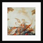 Salon of the Print-maker Gilles Demarteau, above the door: doves and sheet music, c.1750-65 by Francois Boucher