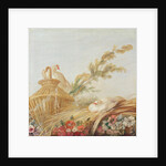 Salon of the Print-maker Gilles Demarteau, above the door; doves sitting their eggs in the hay, 1750-65 by Francois Boucher