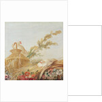 Salon of the Print-maker Gilles Demarteau, above the door; doves sitting their eggs in the hay, 1750-65 by Francois Boucher