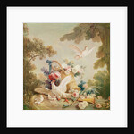 Salon of the Print-maker Gilles Demarteau, above the door: columns, a basket of roses and a torch by Jean-Baptiste Huet