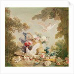 Salon of the Print-maker Gilles Demarteau, above the door: columns, a basket of roses and a torch by Jean-Baptiste Huet