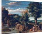 Landscape with a hermit by Domenichino