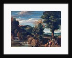 Landscape with a hermit by Domenichino