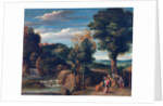 Landscape with a hermit by Domenichino