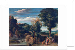 Landscape with a hermit by Domenichino