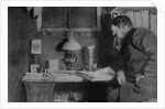 Otto Nordenskjöld at his desk, Snow Hill, Antarctica, 1901-03 by Anonymous