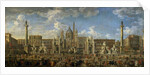 Preparation For the Firework Display Held at Piazza Navona, Rome, to Celebrate the Birth of the Dauphin, 1729 by Giovanni Paolo Pannini or Panini