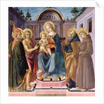 Madonna and Child Enthroned with SS. Zenobius, John the Baptist, Anthony Abbot and Francis by Francesco di Stefano Pesellino