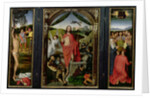 Triptych of the Resurrection: The Resurrection The Martyrdom of St. Sebastian and The Ascension c.1485-90 by Hans Memling
