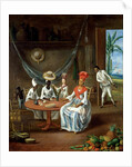 A Mulatto Woman with her White Daughter Visited by Negro Women in their House in Martinique, 1775 by Masurier Le