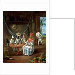 A Mulatto Woman with her White Daughter Visited by Negro Women in their House in Martinique, 1775 by Masurier Le