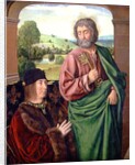 Peter II Duke of Bourbon presented by St. Peter, left hand wing of a triptych, c.1492-93 by (fl.c.1483-c.1529) Master of Moulins