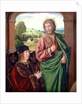 Peter II Duke of Bourbon presented by St. Peter, left hand wing of a triptych, c.1492-93 by (fl.c.1483-c.1529) Master of Moulins