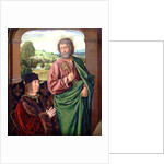 Peter II Duke of Bourbon presented by St. Peter, left hand wing of a triptych, c.1492-93 by (fl.c.1483-c.1529) Master of Moulins