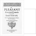 Loves Labours Lost by English School