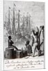 The Inhabitants of Boston Throw English-East Indian Tea in the Sea, 18 December 1773 by German School