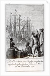 The Inhabitants of Boston Throw English-East Indian Tea in the Sea, 18 December 1773 by German School