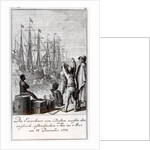 The Inhabitants of Boston Throw English-East Indian Tea in the Sea, 18 December 1773 by German School