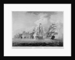 H.M.S. Victory bearing up in order to rake the 'Salvador del Munde', sea fight off Cape St. Vincent in 1797 by Jahleel Brenton