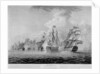 H.M.S. Victory bearing up in order to rake the 'Salvador del Munde', sea fight off Cape St. Vincent in 1797 by Jahleel Brenton