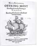 Nova Britannia. Offring Most Excellent Fruites by Planting in Virginia, 1609 by English School