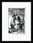 Equestrian portrait of Oliver Cromwell engraved by Pierre Lombart by Anthony van Dyck