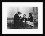Portrait of Lev Nikolaevich Tolstoy with his Grandchildren by Russian Photographer
