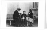Portrait of Lev Nikolaevich Tolstoy with his Grandchildren by Russian Photographer