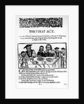 The First Act, a satirical play against William Prynne by English School