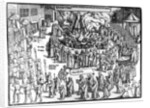 The Burning of the Remains of Martin Bucer and Paul Fagius on Market Hill in Cambridge in 1557 by English School