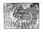 The Burning of the Remains of Martin Bucer and Paul Fagius on Market Hill in Cambridge in 1557 by English School