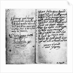 Page of manuscript showing the signature of Queen Elizabeth I by English School