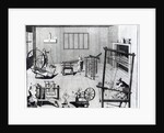 The Second Plate of the Woollen Manufacture Exhibiting the Art of Spinning, Reeling, Warping and Weaving Woollen Cloth by English School