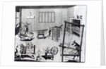 The Second Plate of the Woollen Manufacture Exhibiting the Art of Spinning, Reeling, Warping and Weaving Woollen Cloth by English School
