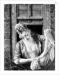 Woman wringing washing by George Morland